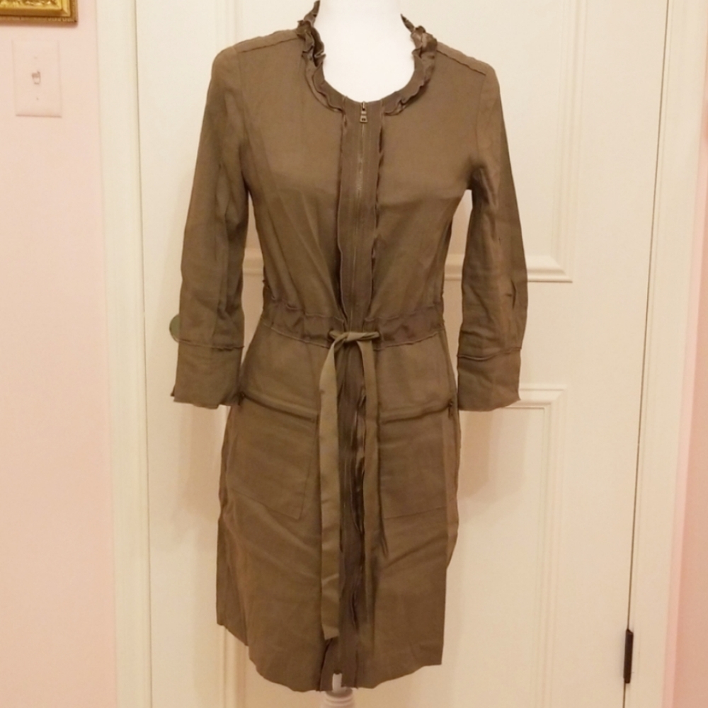 TARHARI olive linen dress